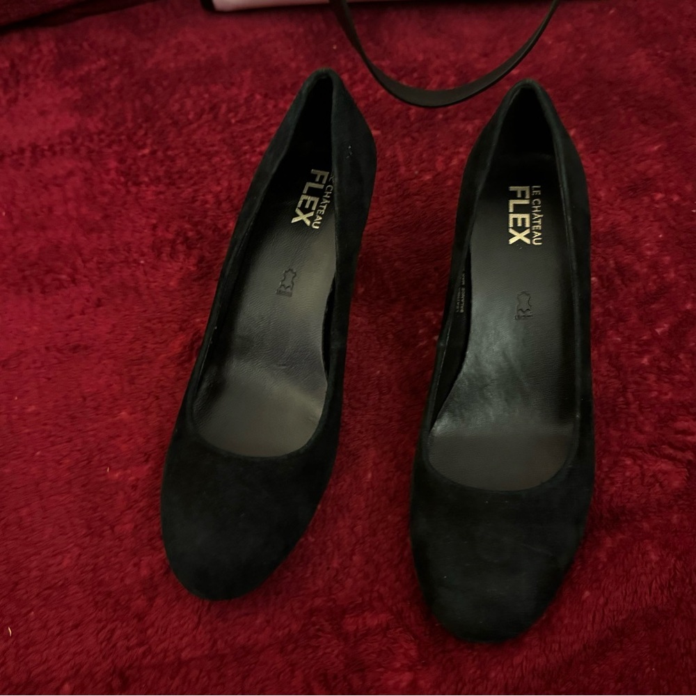 Genuine leather brand new black suede leatherwedge shoes - Picture 7 of 15